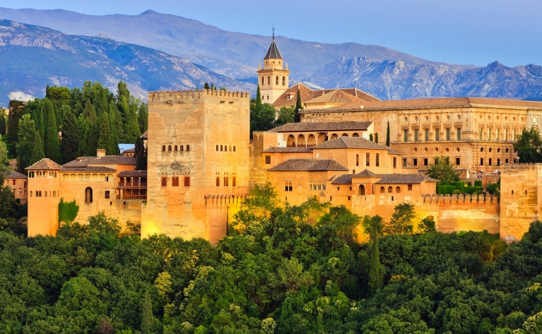 The Alhambra palace in Granada, Spain