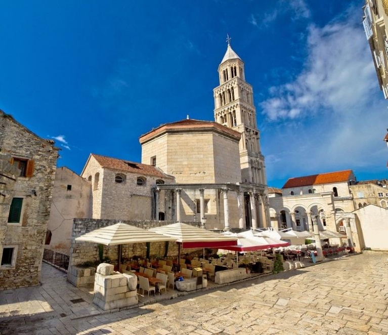 Old split roman ruins and cathedral view salmatia croatia