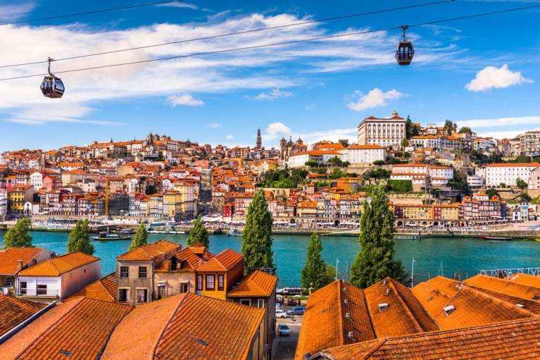 A bird's eye view of Porto and the Douro River