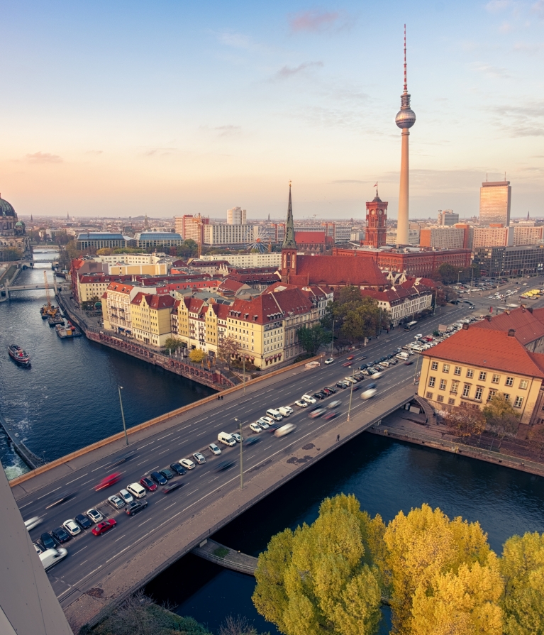 An aerial shot of Berlin, Germany