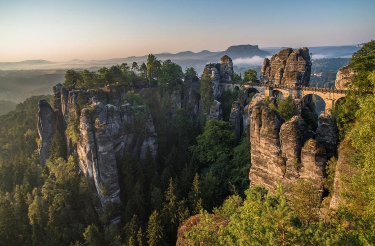 The Bastei bridge, Saxon Switzerland National Park, Germany