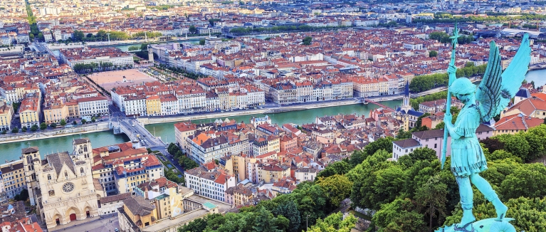 The city of Lyon as seen from Fourvière Hill