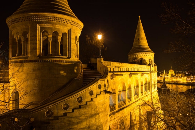 View from Fisherman's Bastion Budapest overlooking the Danube and Parliament